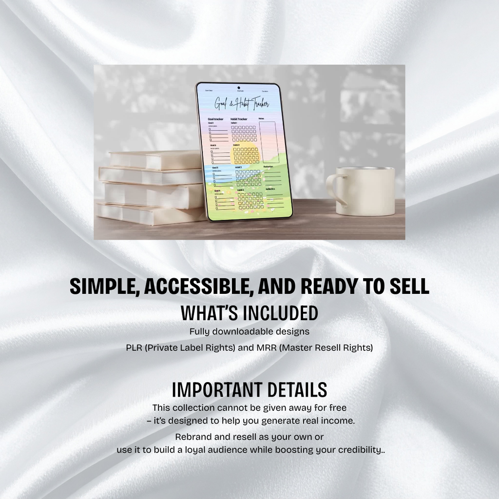 Habit Tracker & Goal Setting Planner PDF PNG | Monthly Weekly Daily Log | Productivity Tool | Routine Builder | New Year Resolution | ADHD Friendly | Discipline Chart | Instant Download