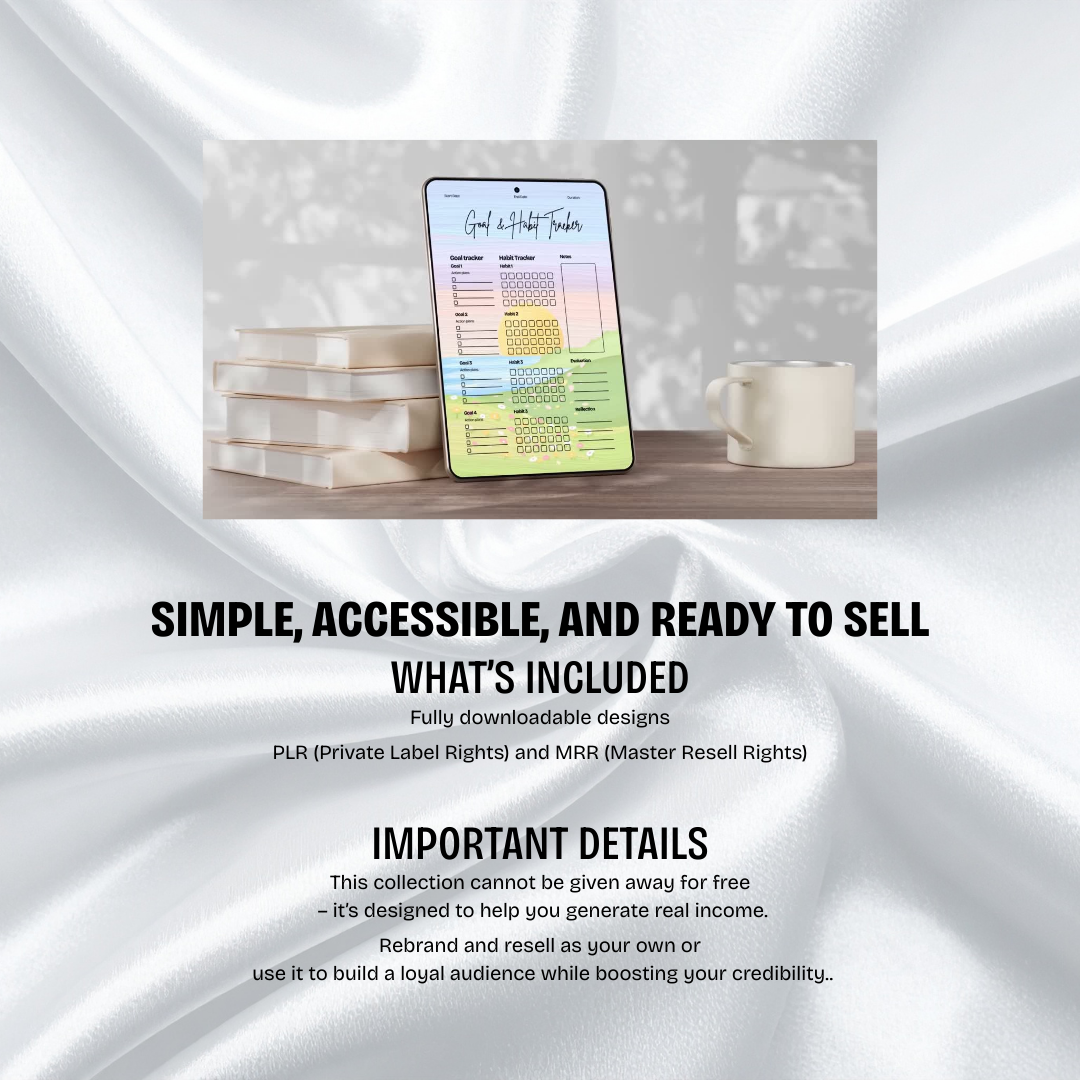 Habit Tracker & Goal Setting Planner PDF PNG | Monthly Weekly Daily Log | Productivity Tool | Routine Builder | New Year Resolution | ADHD Friendly | Discipline Chart | Instant Download