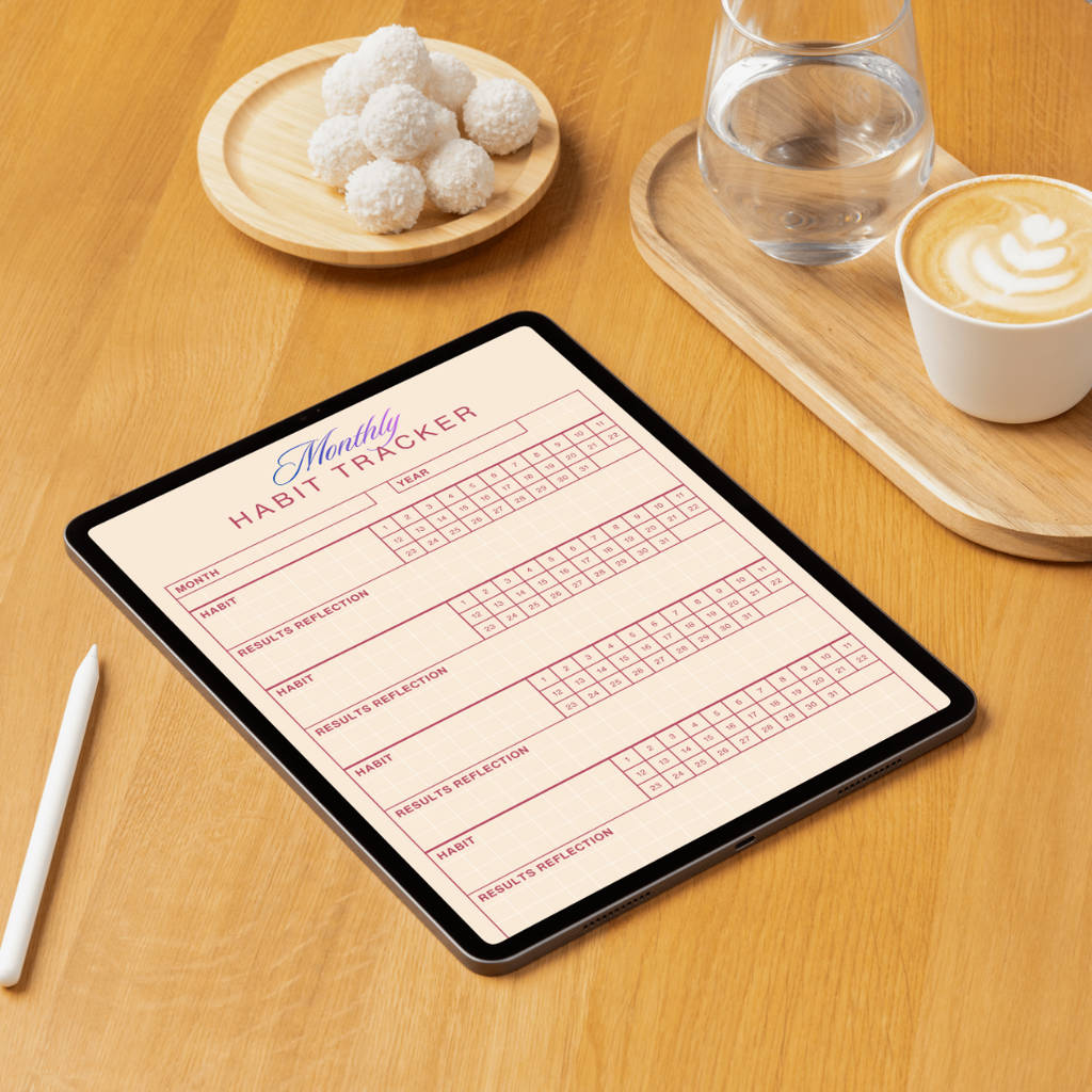 Habit Tracker & Goal Setting Planner PDF PNG | Monthly Weekly Daily Log | Productivity Tool | Routine Builder | New Year Resolution | ADHD Friendly | Discipline Chart | Instant Download